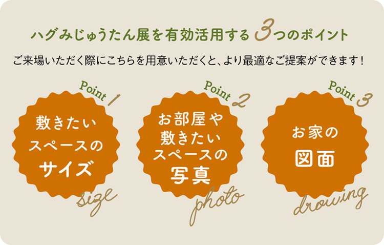 ハグみじゅうたん展を有効活用する3つのポイント