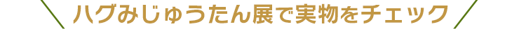 ハグみじゅうたん展で実物をチェック