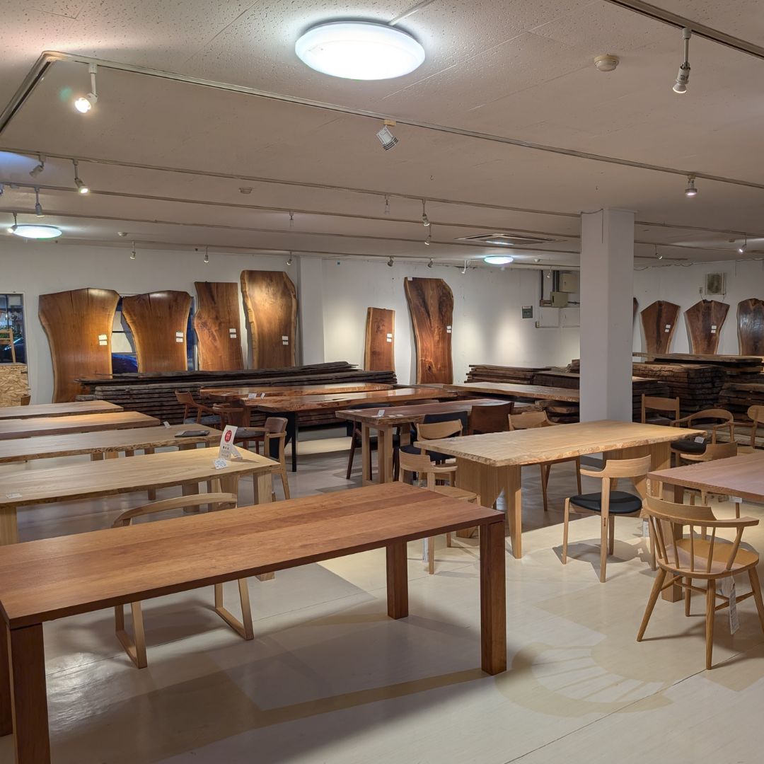 一枚板テーブル 広島 土井木工ショールーム